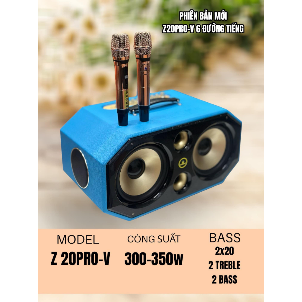 Loa Mini xách tay 2 Bass 2 trung HQ lục giác